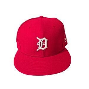 New Era Detroit Tigers Baseball Cap Red White Embroidered Logo One Size Snapback